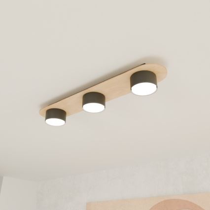 Loftlampe DIAZ 3xGX53/12W/230V sort/brun