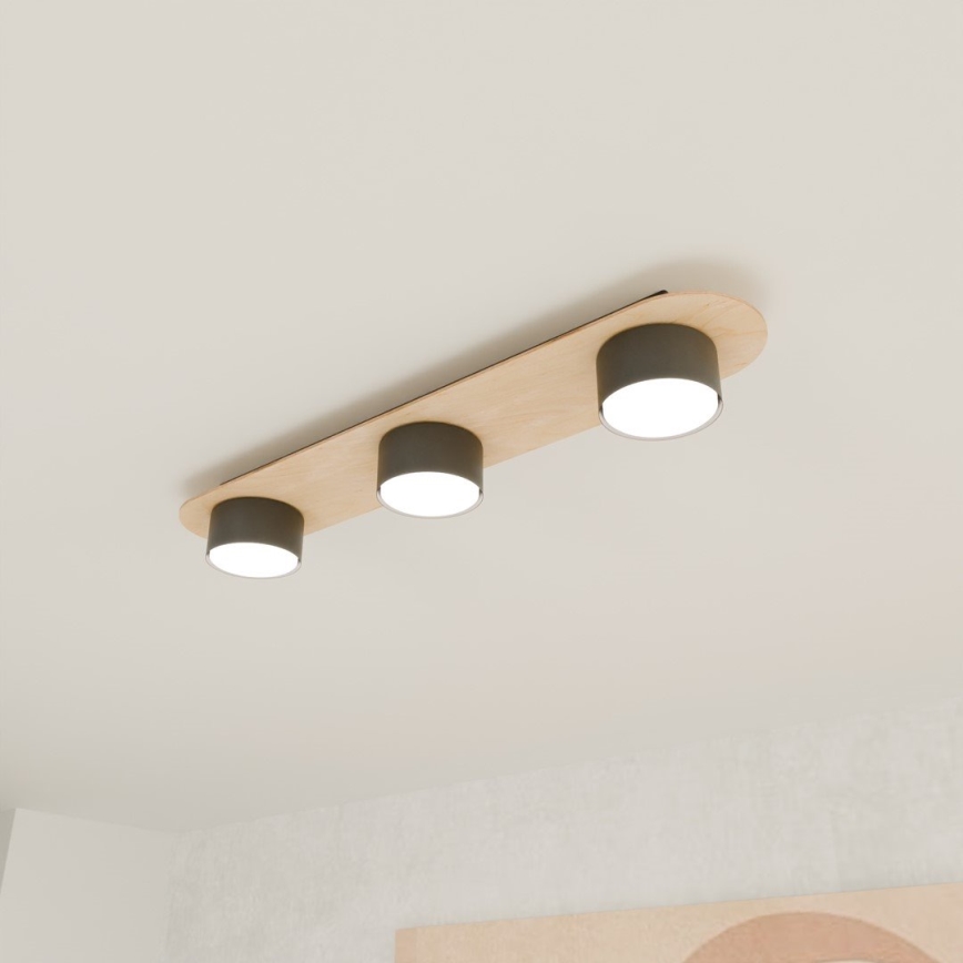 Loftlampe DIAZ 3xGX53/12W/230V sort/brun