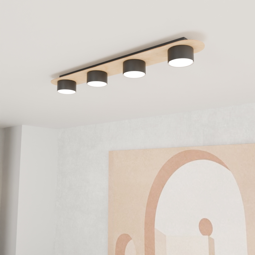 Loftlampe DIAZ 4xGX53/12W/230V sort/brun