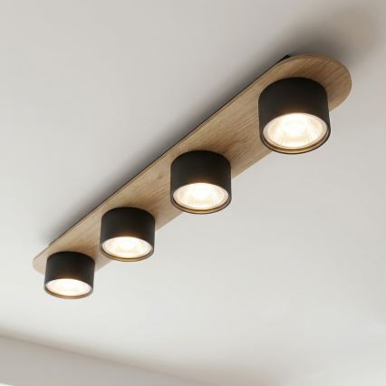 Loftlampe DIAZ 4xGX53/12W/230V sort/brun