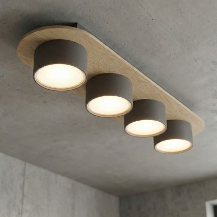 Loftlampe DIAZ 4xGX53/12W/230V sort/brun