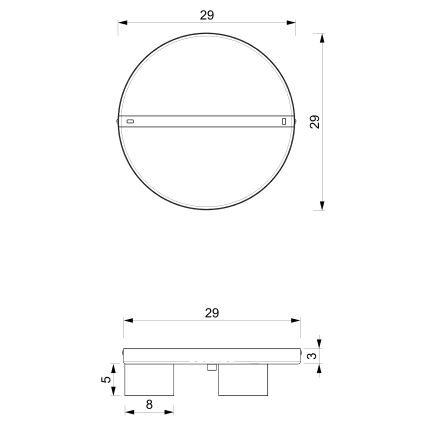 Loftlampe DIXIE 3xGX53/11W/230V sort