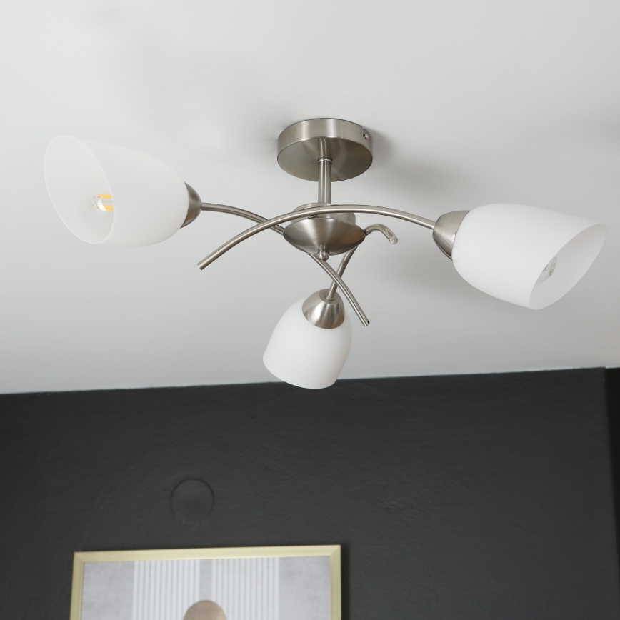 Loftlampe DONNA 3xE27/60W/230V nikkel