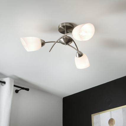 Loftlampe DONNA 3xE27/60W/230V nikkel