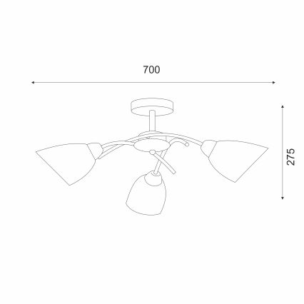 Loftlampe DONNA 3xE27/60W/230V patina