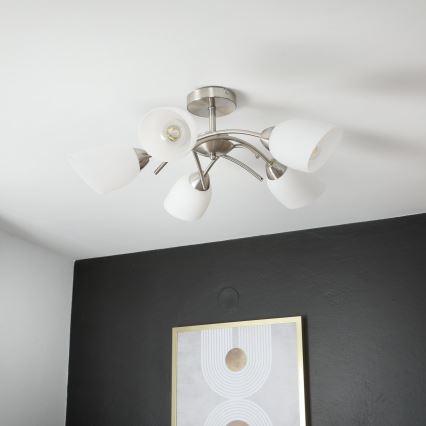 Loftlampe DONNA 5xE27/60W/230V nikkel