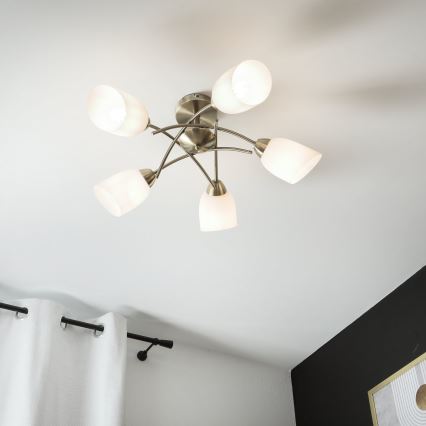 Loftlampe DONNA 5xE27/60W/230V patina