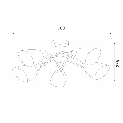 Loftlampe DONNA 5xE27/60W/230V patina