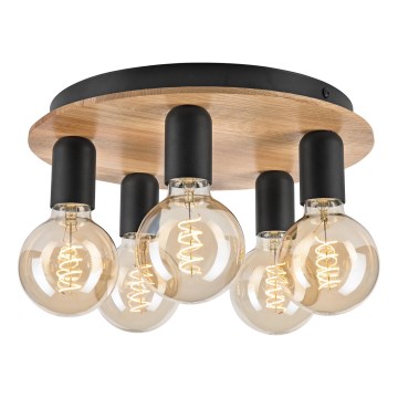 Loftlampe DUSTY 5xE27/15W/230V diameter 34 cm eg/sort
