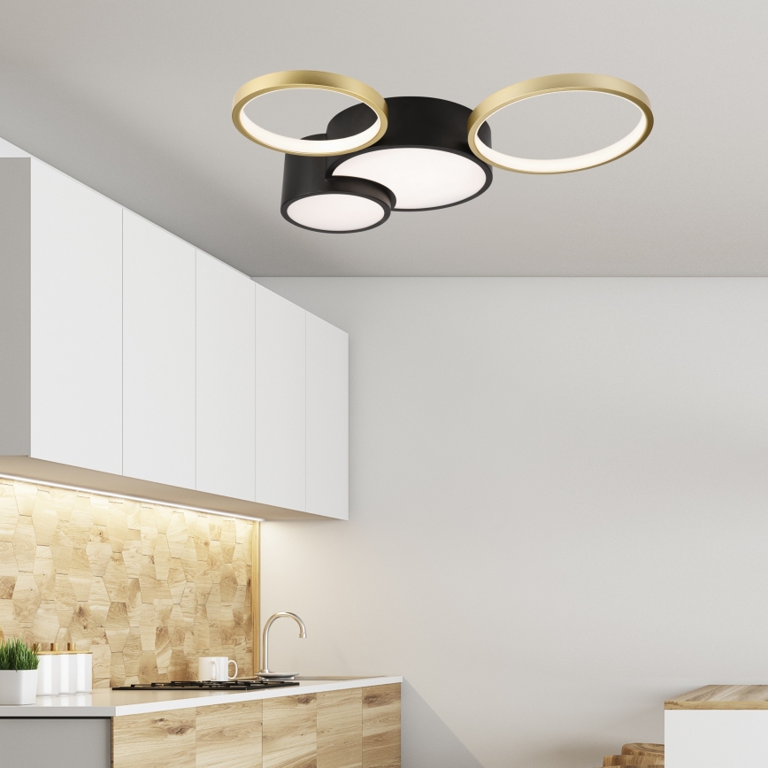 Loftlampe dæmpbar ALIZEE LED/30W/230V 3000-6500K sort/guldfarvet