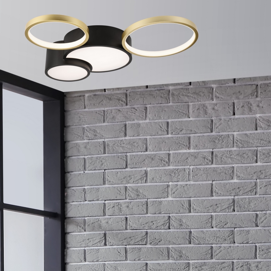 Loftlampe dæmpbar ALIZEE LED/30W/230V 3000-6500K sort/guldfarvet