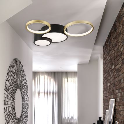 Loftlampe dæmpbar ALIZEE LED/30W/230V 3000-6500K sort/guldfarvet