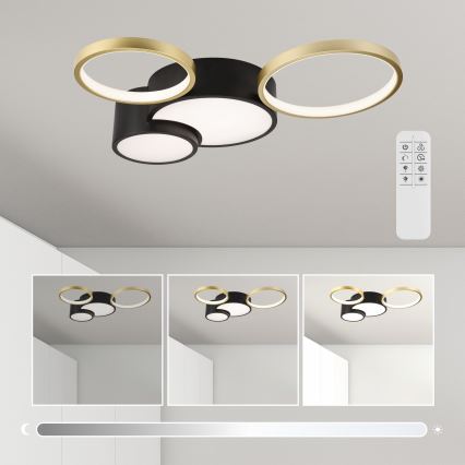Loftlampe dæmpbar ALIZEE LED/30W/230V 3000-6500K sort/guldfarvet