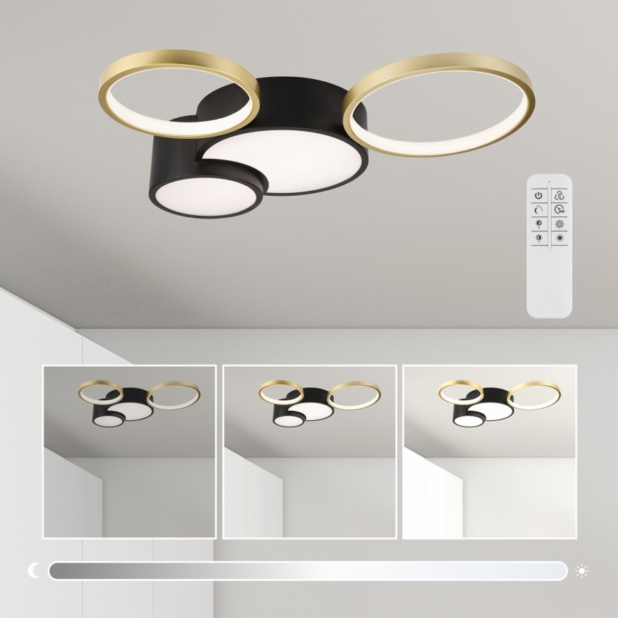 Loftlampe dæmpbar ALIZEE LED/30W/230V 3000-6500K sort/guldfarvet