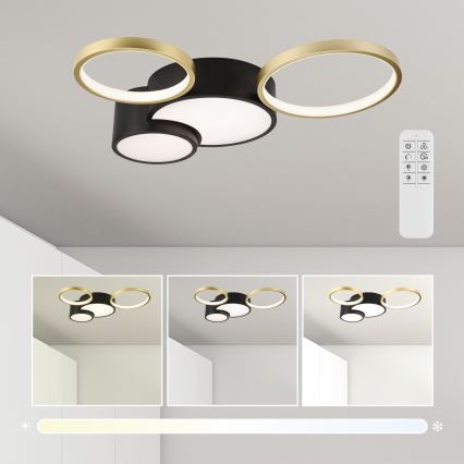 Loftlampe dæmpbar ALIZEE LED/30W/230V 3000-6500K sort/guldfarvet