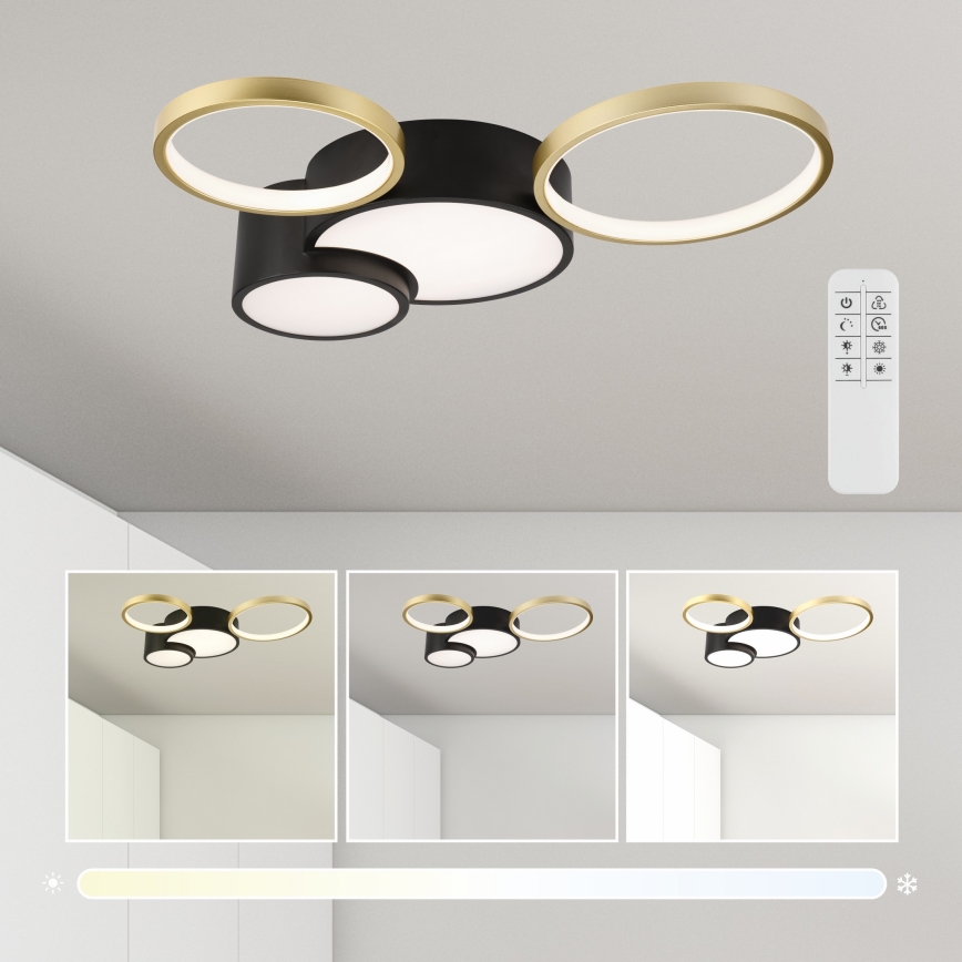 Loftlampe dæmpbar ALIZEE LED/30W/230V 3000-6500K sort/guldfarvet
