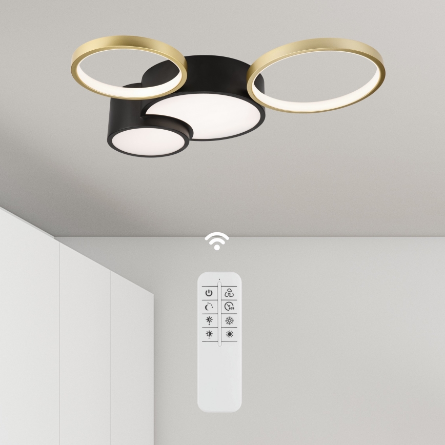 Loftlampe dæmpbar ALIZEE LED/30W/230V 3000-6500K sort/guldfarvet