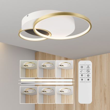 Loftlampe dæmpbar BENITO LED/31W/230V 3000-6500K hvid/guldfarvet