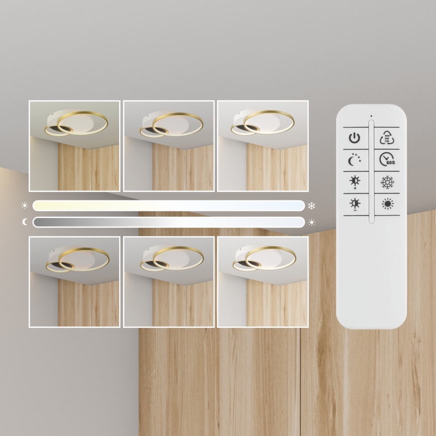 Loftlampe dæmpbar BENITO LED/31W/230V 3000-6500K hvid/guldfarvet