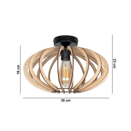 Loftlampe EARTH 1xE27/60W/230V sort/beige