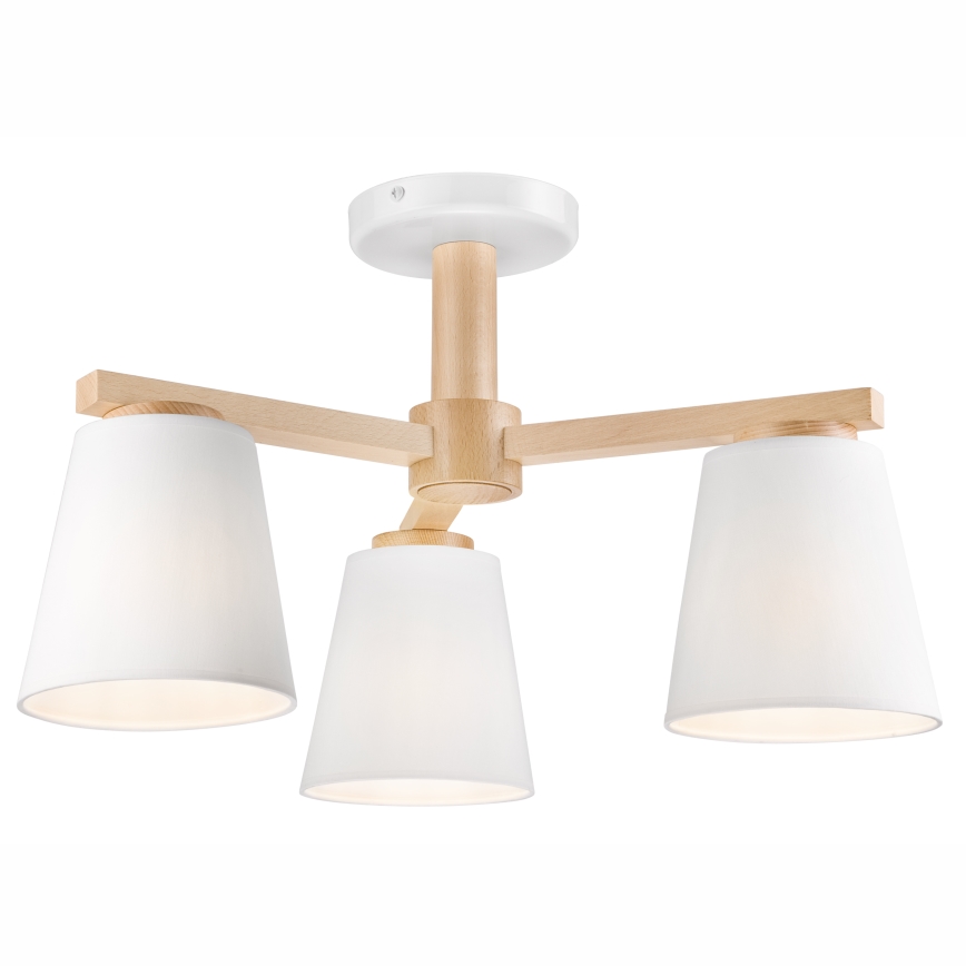 Loftlampe ELLIE 3xE27/60W/230V bøg