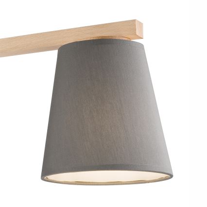 Loftlampe ELLIE 3xE27/60W/230V grå/bøg