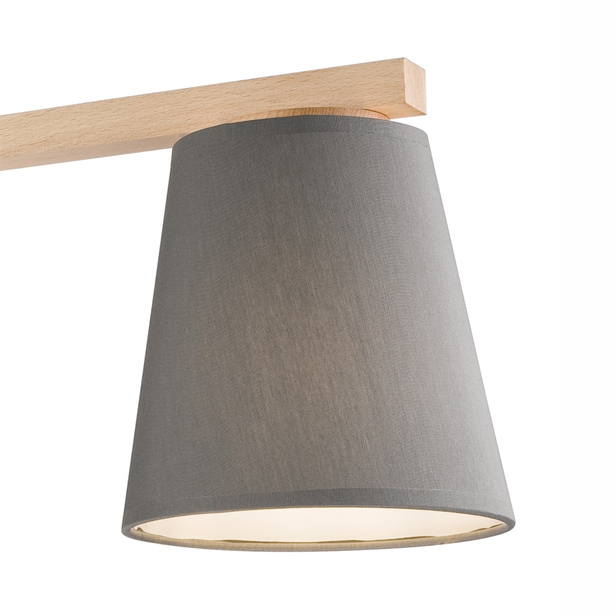 Loftlampe ELLIE 3xE27/60W/230V grå/bøg