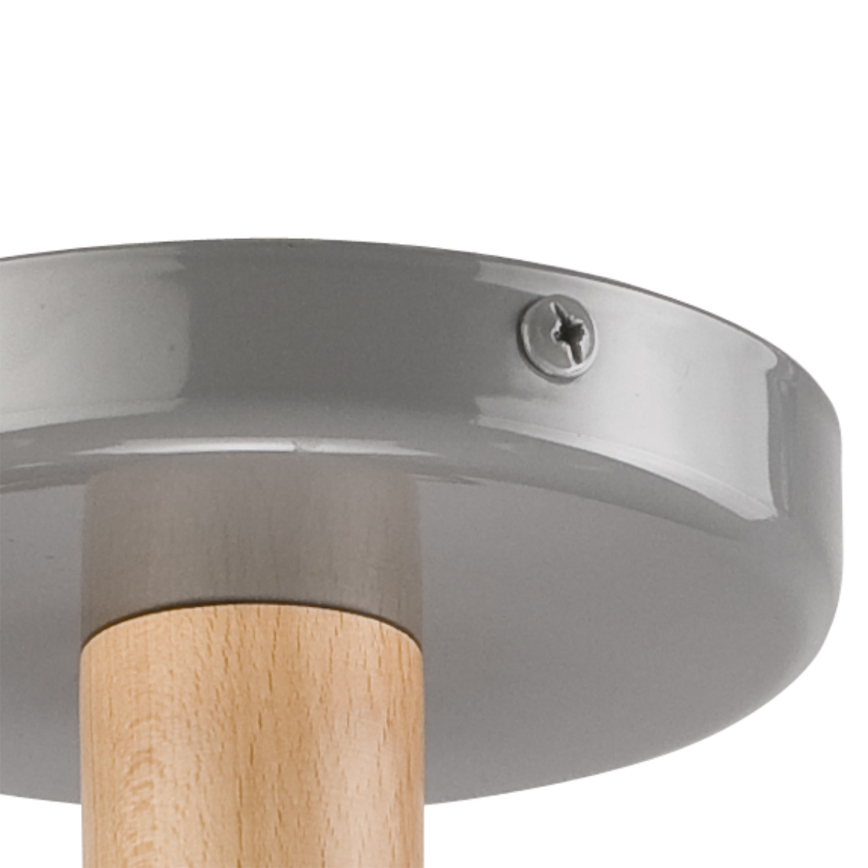 Loftlampe ELLIE 3xE27/60W/230V grå/bøg