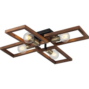 Loftlampe ERA 4xE27/40W/230V brun