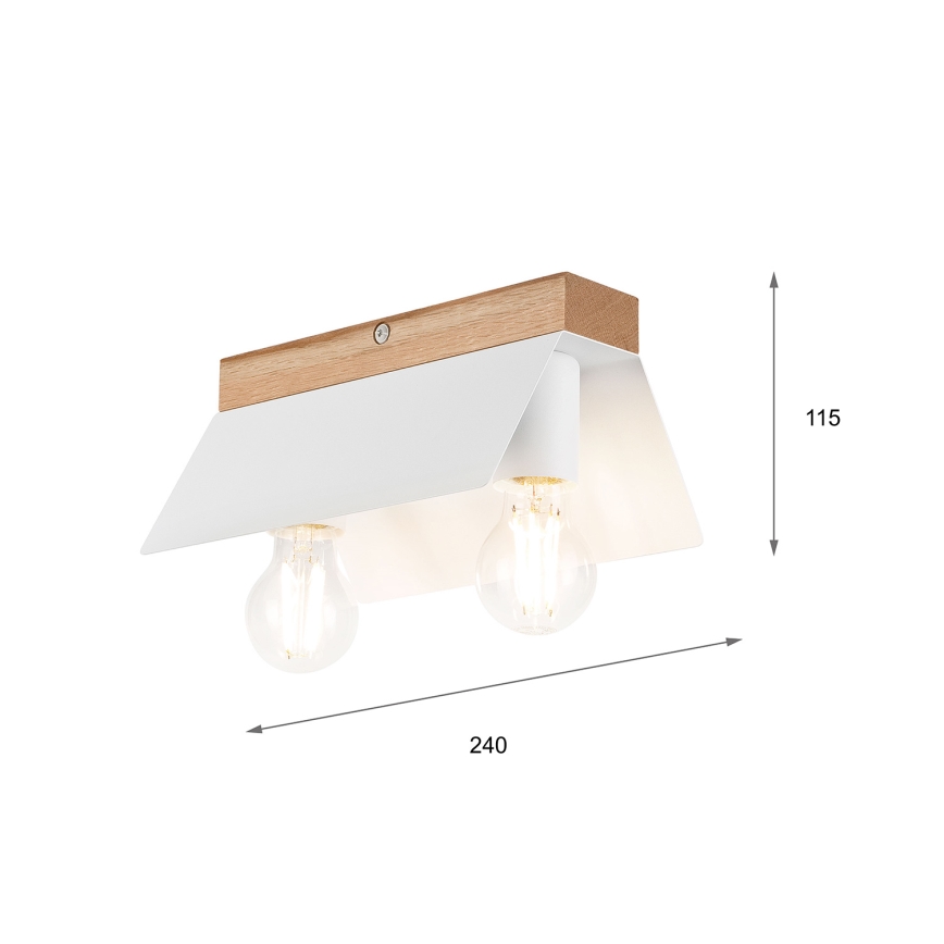 Loftlampe ESME 2xE27/15W/230V hvid/eg