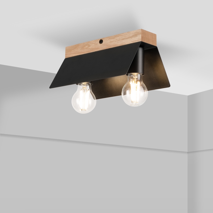 Loftlampe ESME 2xE27/15W/230V sort/eg