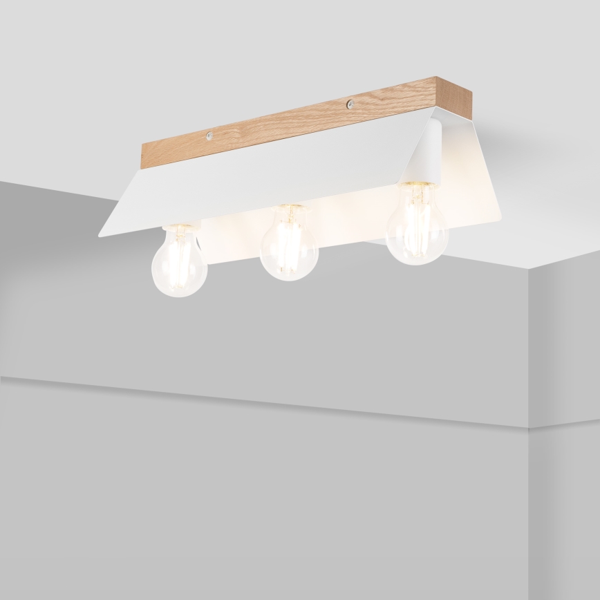 Loftlampe ESME 3xE27/15W/230V hvid/eg