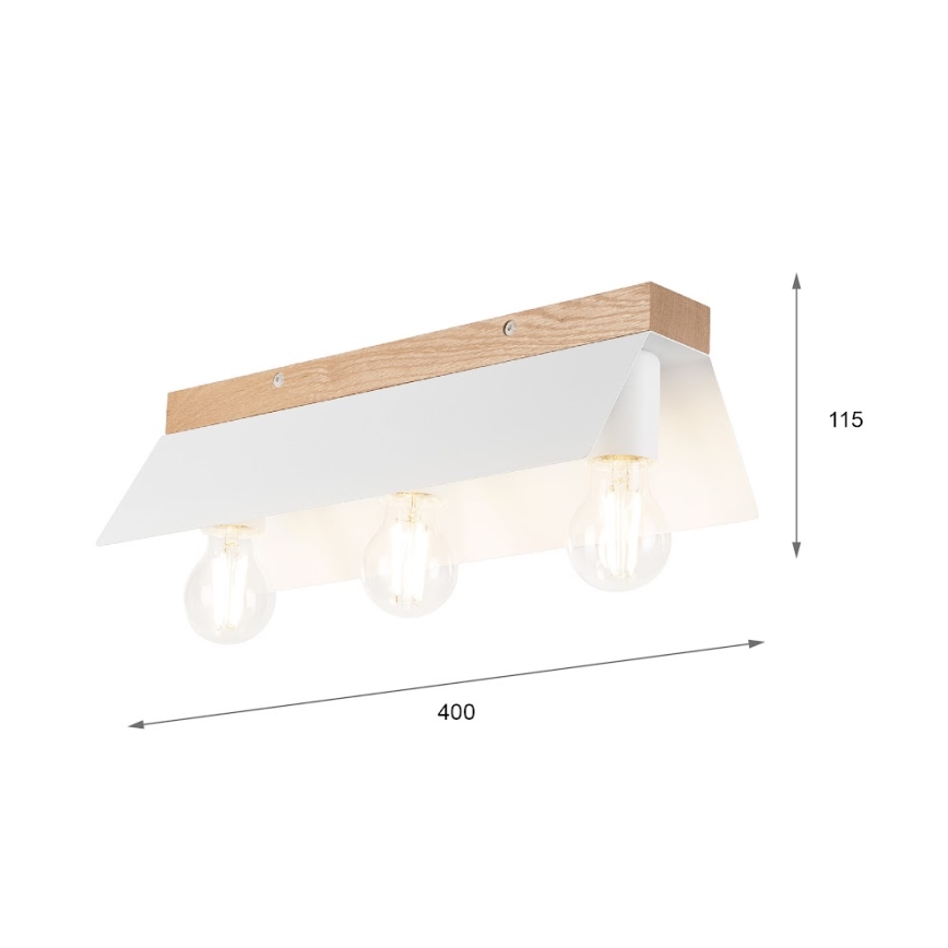 Loftlampe ESME 3xE27/15W/230V hvid/eg