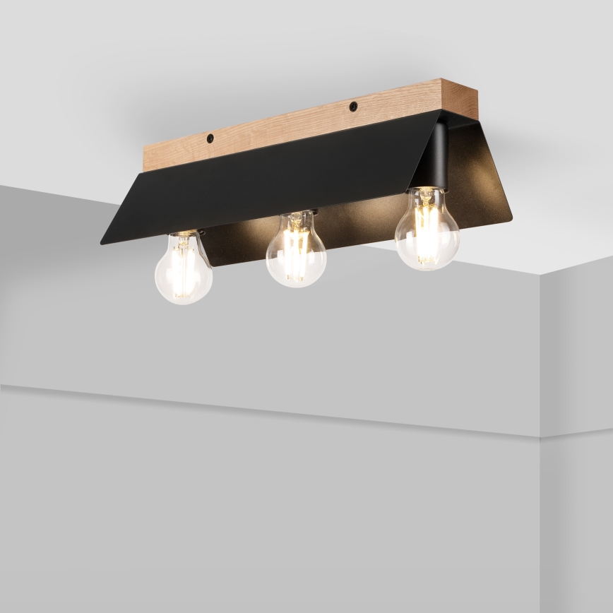 Loftlampe ESME 3xE27/15W/230V sort/eg
