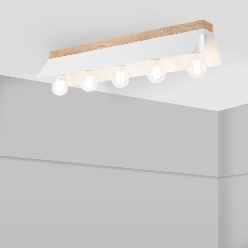 Loftlampe ESME 5xE27/15W/230V hvid/eg