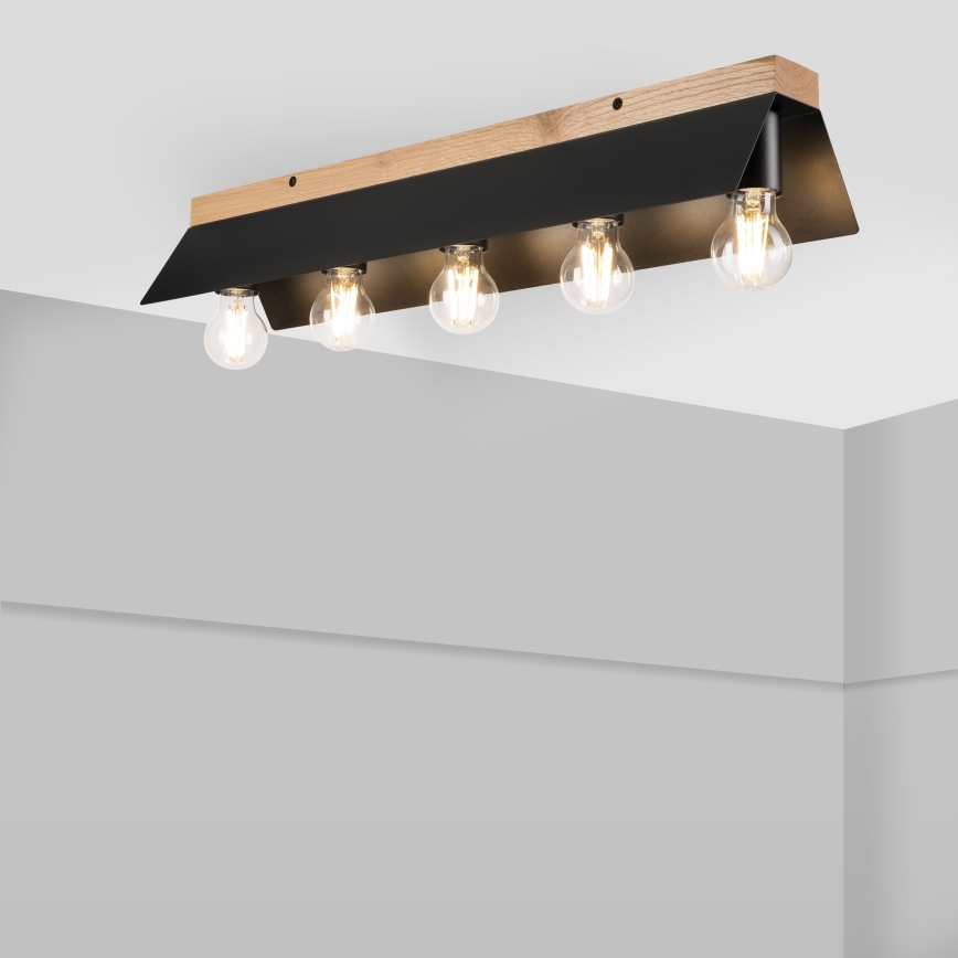 Loftlampe ESME 5xE27/15W/230V sort/eg
