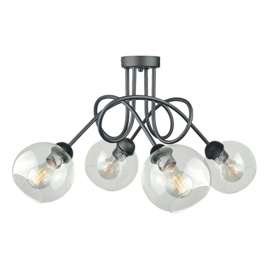Loftlampe EVIE 4xE27/60W/230V antracit/transparent