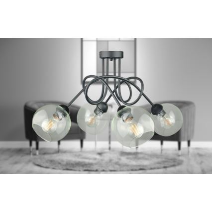 Loftlampe EVIE 4xE27/60W/230V antracit/transparent