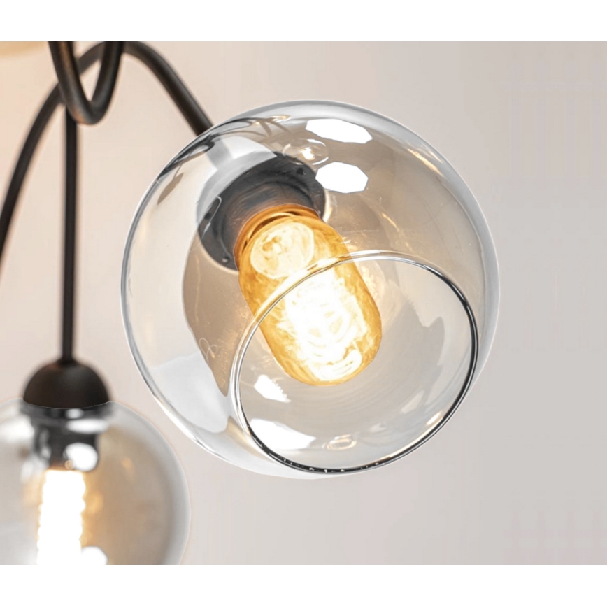 Loftlampe EVIE 4xE27/60W/230V antracit/transparent