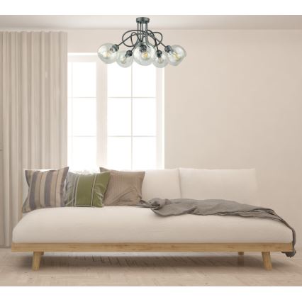 Loftlampe EVIE 5xE27/60W/230V antracit/transparent
