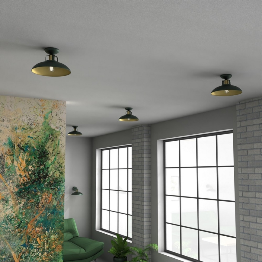 Loftlampe FELIX 1xE27/60W/230V grøn