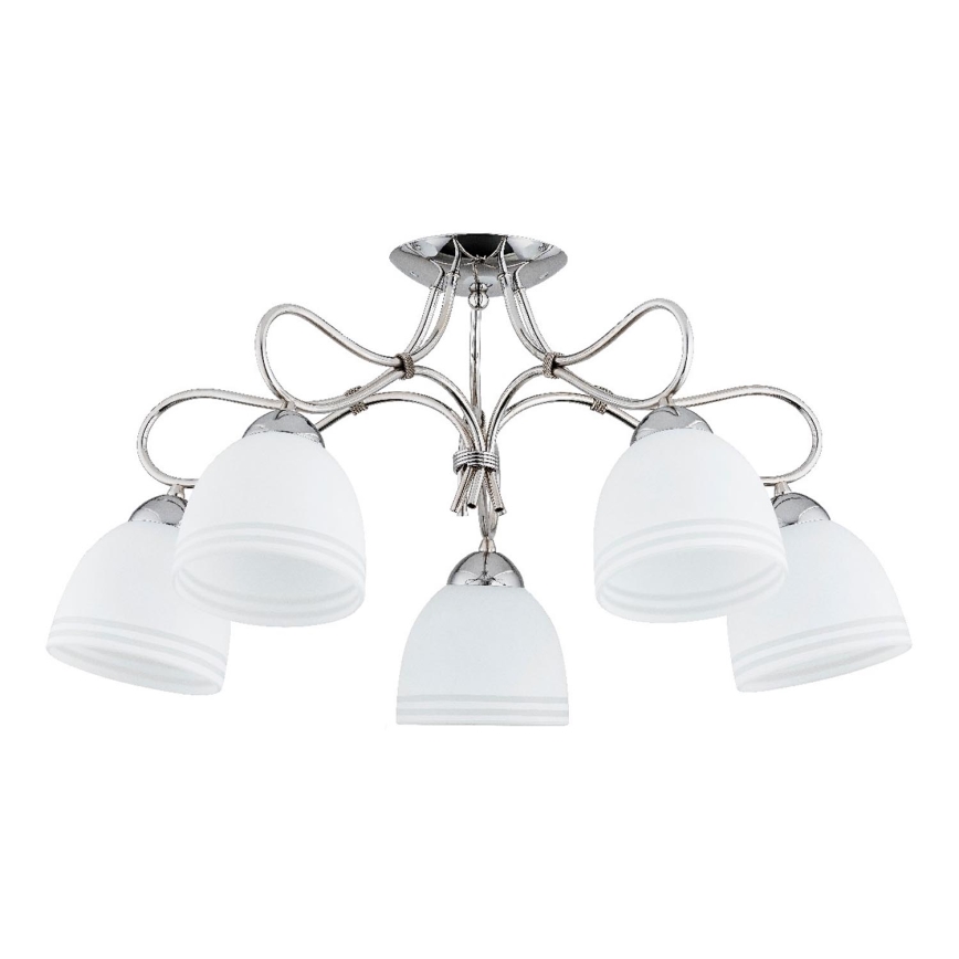 Loftlampe FILA 5xE27/15W/230V skinnende krom