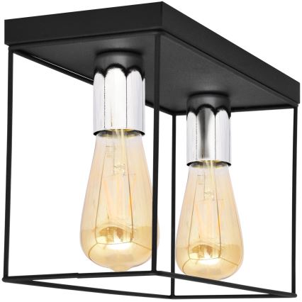 Loftlampe FINN 2xE27/15W/230V sort/skinnende krom