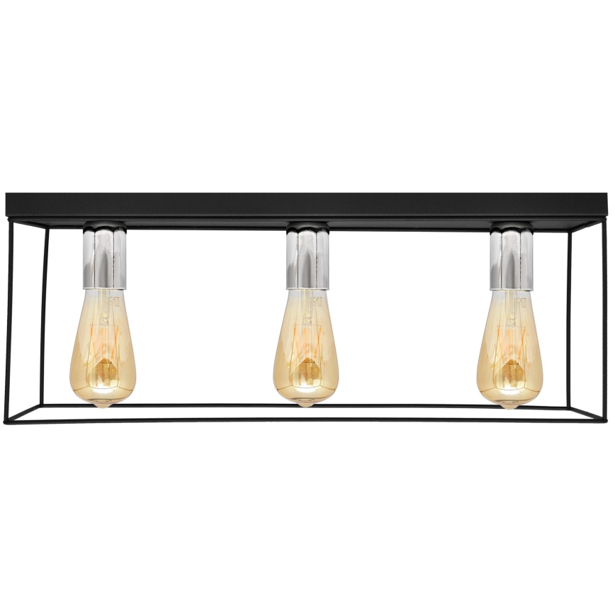 Loftlampe FINN 3xE27/15W/230V sort/skinnende krom
