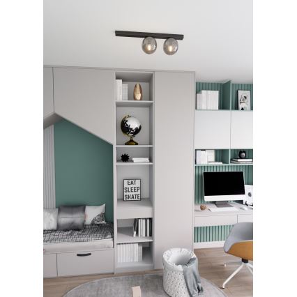 Loftlampe FIT 2xE14/10W/230V sort/grå