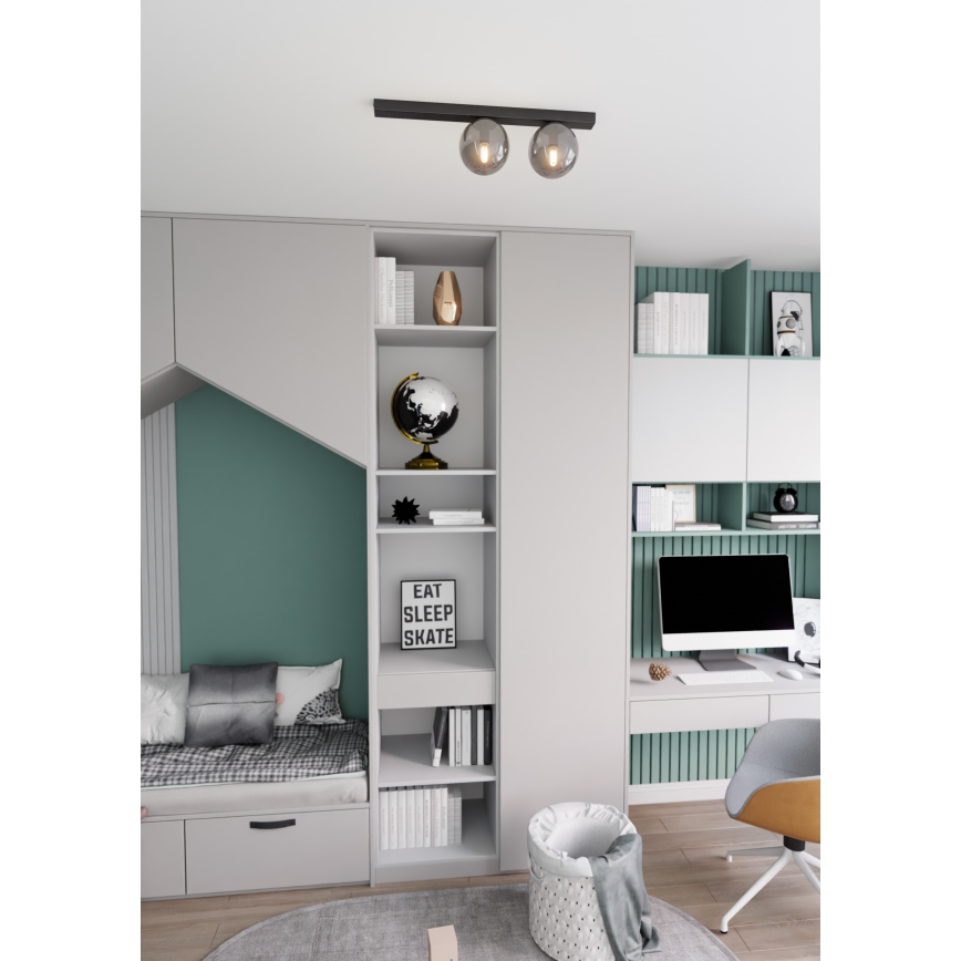 Loftlampe FIT 2xE14/10W/230V sort/grå