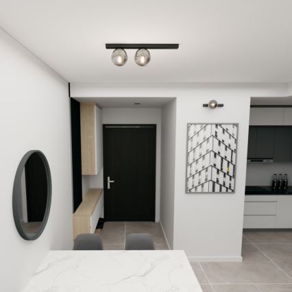 Loftlampe FIT 2xE14/10W/230V sort/grå
