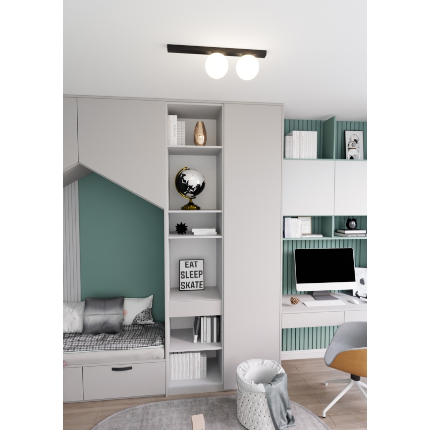 Loftlampe FIT 2xE14/10W/230V sort/hvid