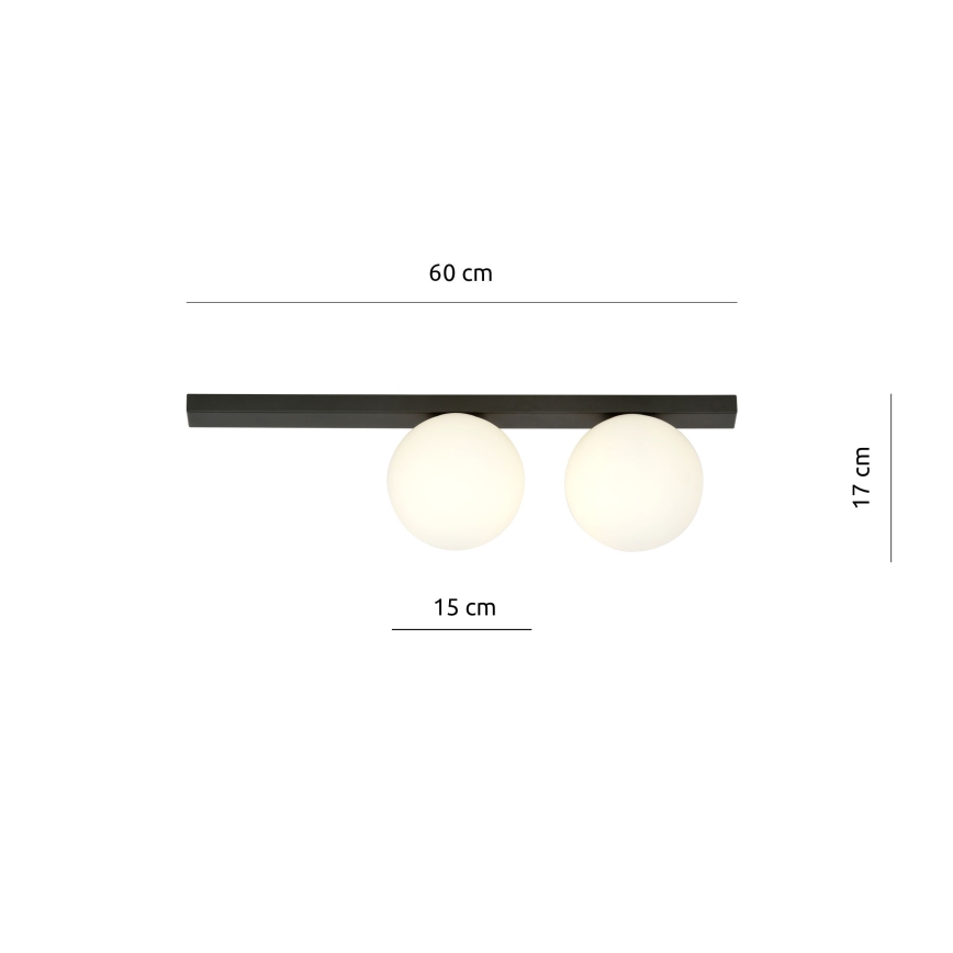 Loftlampe FIT 2xE14/10W/230V sort/hvid