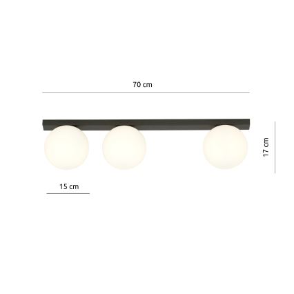 Loftlampe FIT 3xE14/10W/230V sort/hvid